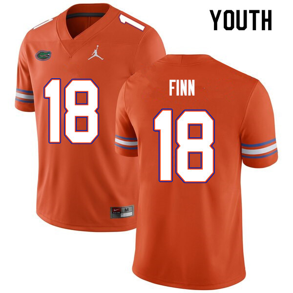 Youth #18 Jacob Finn Florida Gators College Football Jerseys Sale-Orange